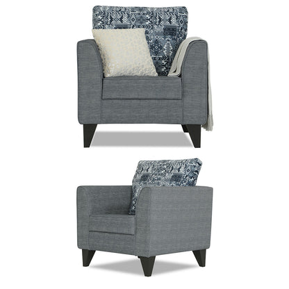 Adorn India Sheldon Crafty 3+1+1 5 Seater Sofa Set with Centre Table (Grey)