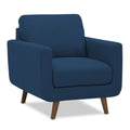 Adorn India Damian 3+1+1 5 Seater Sofa Set (Blue) (3 Year Warranty)