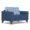 Adorn India Straight line Plus Leaf 2 Seater Sofa (Blue) (3 Year Warranty)