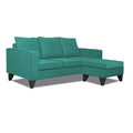 Adorn India Chandler Plain L Shape 4 Seater Sofa Set (Aqua Blue) (3 Year Warranty)