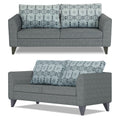 Adorn India Cortina Damask 3+2 5 Seater Sofa Set with Centre Table (Grey)