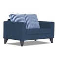 Adorn India Straight Line Plus Stripes 2 Seater Sofa (Blue) (3 Year Warranty)