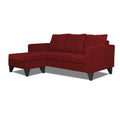 Adorn India Chandler Plain L Shape 4 Seater Wood Sofa Set (Maroon) (3 Year Warranty)