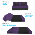 Adorn India Easy Boom 4 Seater Sofa Cum Bed 6 x 6 (Purple & Black) (1 Year Warranty)