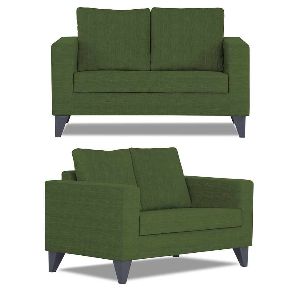 Adorn India Hallton Plain 3+2 5 Seater Sofa Set (Green)