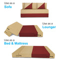 Adorn India Easy Desmond 2 Seater Sofa Cum Bed 4 x 6 (Maroon & Beige) (1 Year Warranty)