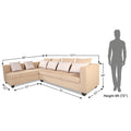Adorn India Poland L Shape 5 Seater Sofa Set (Left Side) (Beige)