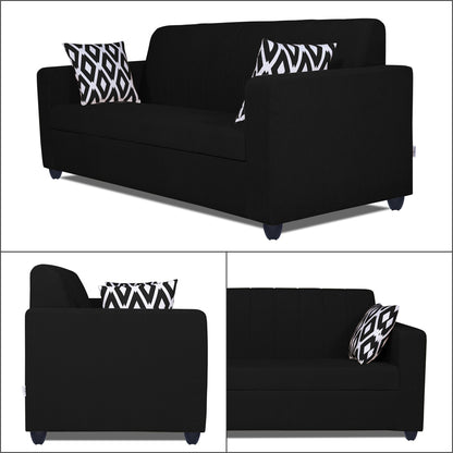 Adorn India Rio Highback 3+2 Five Seater Sofa Set (Black)