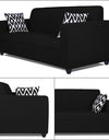 Adorn India Rio Highback 3+2 Five Seater Sofa Set (Black)