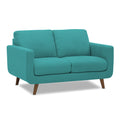 Adorn India Damian 2 Seater Sofa (Aqua Blue) (3 Year Warranty)
