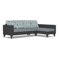 Adorn India Beetle Plus Leaf L Shape 6 Seater Sofa Set (Right Hand Side)(Black & Grey) (3 Year Warranty)