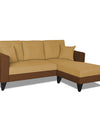 Adorn India Martin L Shape 4 Seater Sofa Set Two Tone (Right Hand Side) (Brown & Beige)