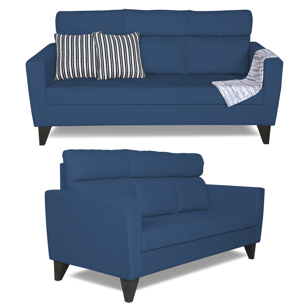 Adorn India Cardello 3-2-1 Six Seater Sofa Set (Blue)