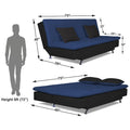 Adorn India Aspen 3 Sofa Cum Bed (Blue and Black) (3 Year Warranty)