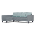 Adorn India Beetle Plus Stripes L Shape 6 Seater Sofa Set (Left Hand Side) (Grey) (3 Year Warranty)