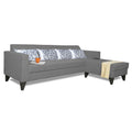 Adorn India Bladen L Shape 5 Seater Sofa Set Floral Print (Right Hand Side) (Grey)