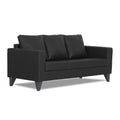 Adorn India Straight line Plus Leatherette 3 Seater Sofa (Black) (3 Year Warranty)