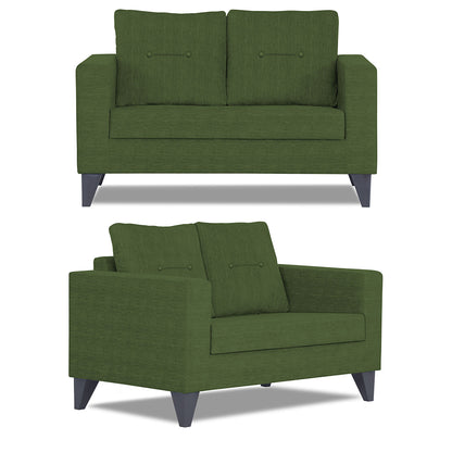 Adorn India Hallton Tufted 3+2 5 Seater Sofa Set (Green)