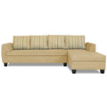 Raiden Stripes L Shape 6 Seater Sofa Set with Center Table (Right Hand Side) (Beige)