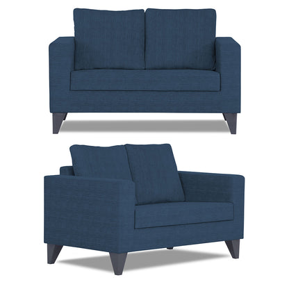 Adorn India Hallton Plain 3-2-1 Six Seater Sofa Set (Blue)