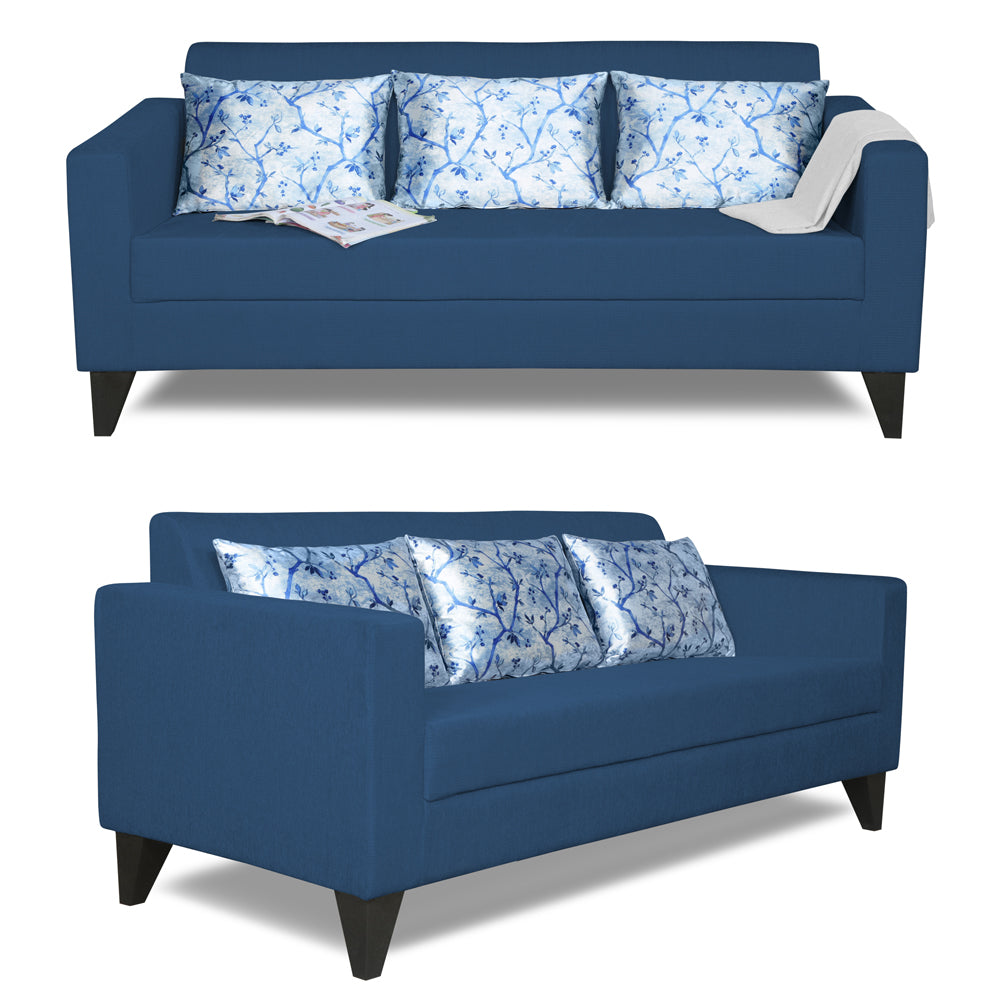 Adorn India Bladen 3-2 Five Seater Sofa Set (Blue)