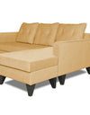 Adorn India Maddox L Shape 4 Seater Sofa Set Tufted (Right Hand Side) (Beige)