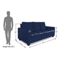 Adorn India Russell 3 Seater Sofa (Blue)
