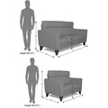 Adorn India Cardello 3-2 Five Seater Sofa Set (Grey)