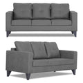 Adorn India Straight line Plus Premium Leatherette Suede 3+2 5 Seater Sofa Set (Grey) (3 Year Warranty)