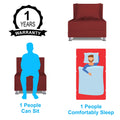 Adorn India Easy Alyn Plus Decent 1 Seater Sofa Cum Bed (2.5x6) (Maroon) (1 Year Warranty)