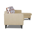 Adorn India Hallton L Shape 4 Seater Sofa Set Digital Print (Beige) (3 Year Warranty)