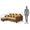 Adorn India Denver L Shape 5 Seater Sofa Set LHS (Brown & Beige) (3 Year Warranty)