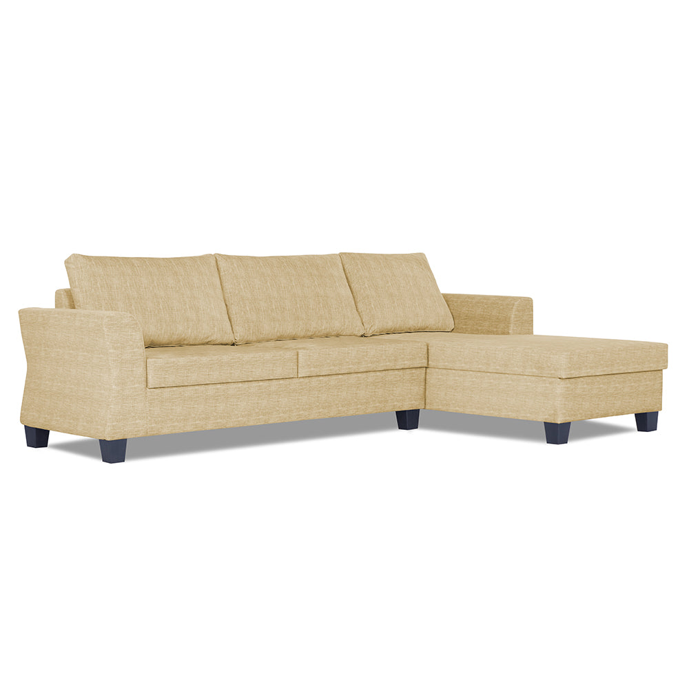 Adorn India Alexia Plus Decent L Shape 6 Seater Sofa Set (Right Hand Side) (Beige)