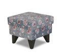 Adorn India Christopher 1 Seater Wing Chair Floral Print with Puffy (Grey)