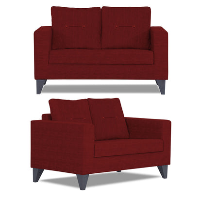 Adorn India Hallton Tufted 3+2 5 Seater Sofa Set (Maroon)