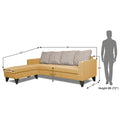 Adorn India Chandler Stripes L Shape 5 Seater Sofa Set LHS (Beige) (3 Year Warranty)
