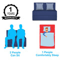 Adorn India Easy Alyn Plus Stripes 2 Seater Sofa Cum Bed (3x6) (Blue) (1 Year Warranty)