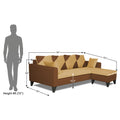 Adorn India Denver L Shape 5 Seater Sofa Set RHS (Brown & Beige) (3 Year Warranty)