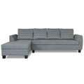 Raiden Bricks Premium L Shape 6 Seater Sofa Set with Center Table (Left Hand Side) (Grey)