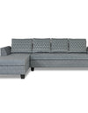 Adorn India Raiden Bricks Premium L Shape 6 Seater Sofa Set with Center Table (Left Hand Side) (Grey)