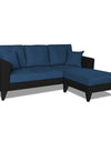 Adorn India Martin L Shape 4 Seater Sofa Set Two Tone (Right Hand Side) (Blue & Black)