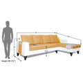 Adorn India Ashley Leatherette Fabric L Shape 6 Seater Sofa Set Plain (Right Hand Side) (Beige & White) (3 Year Warranty)