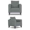 Adorn India Hallton Plain 3-1-1 5 Seater Sofa Set (Grey) (3 Year Warranty)
