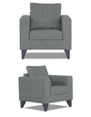 Adorn India Hallton Plain 3-1-1 Five Seater Sofa Set (Grey)