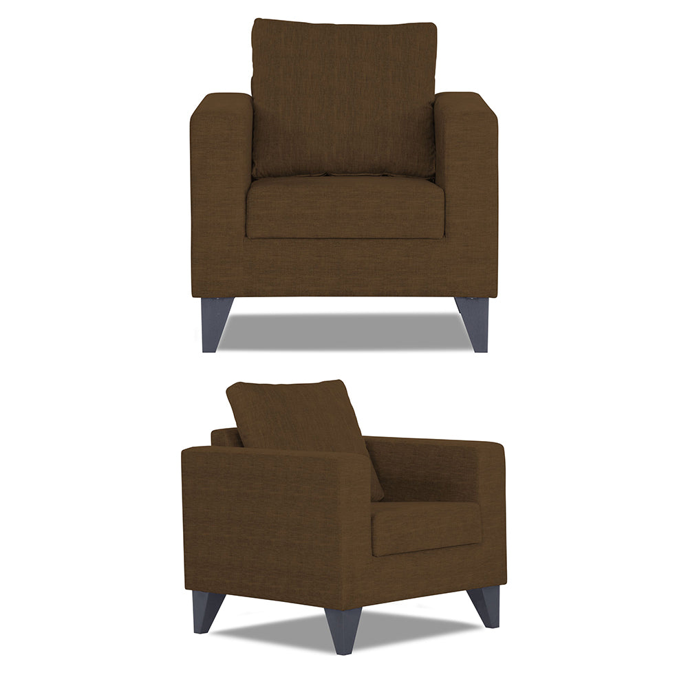 Adorn India Straight Line Plus Decent 3+1+1 5 Seater Sofa Set (Brown)