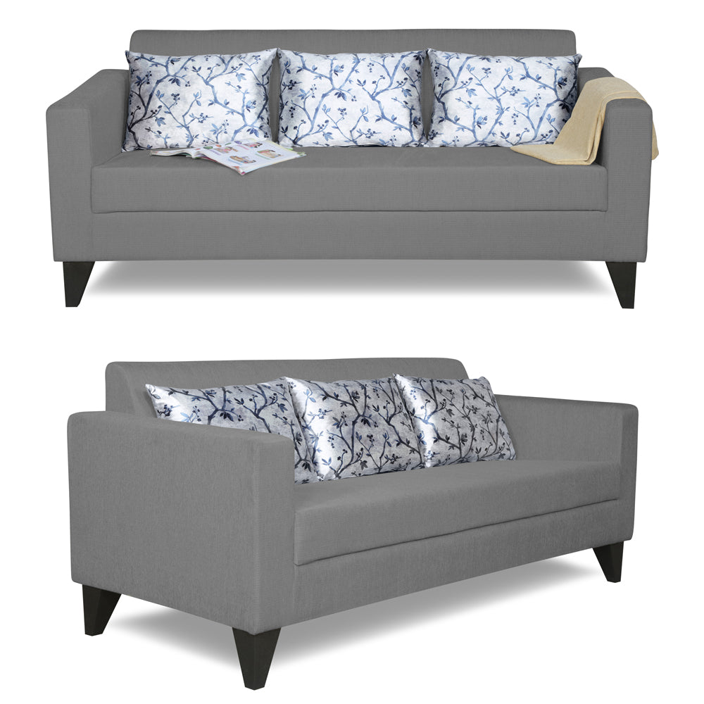 Adorn India Bladen 3-2-1 Six Seater Sofa Set (Grey)