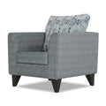 Adorn India Cortina Damask 1 Seater Sofa (Grey)
