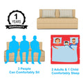 Adorn India Easy Alyn Plus Stripes 3 Seater Foam Sofa Cum Bed (5X6) (Beige) (1 Year Warranty)