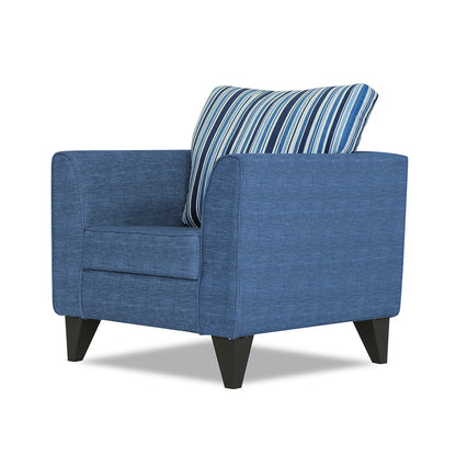 Adorn India Lawson Stripes 1 Seater Sofa (Blue)