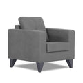 Adorn India Straight line Plus Premium Leatherette Suede 1 Seater Sofa (Grey) (3 Year Warranty)